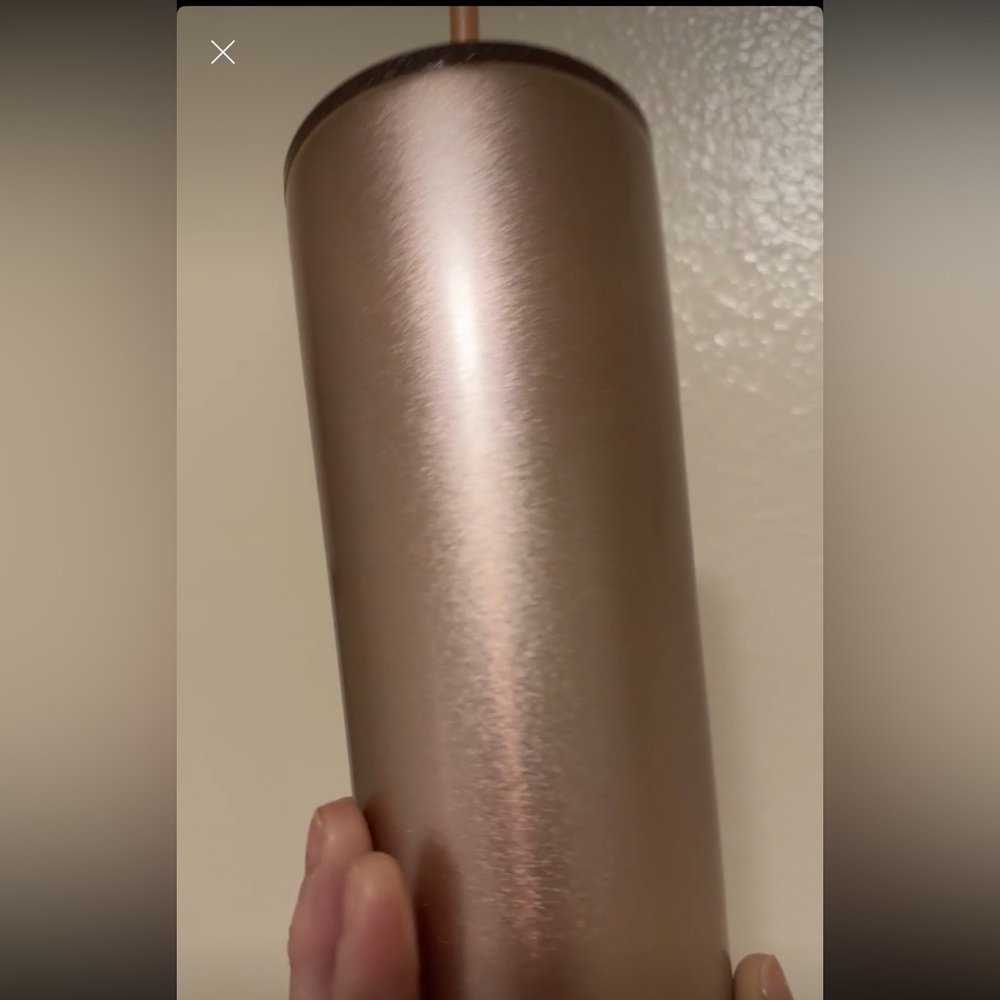 NEW 2018 RARE Starbucks Rose Gold glitter top 24oz Venti stainless Steel tumbler - Picture 7 of 17